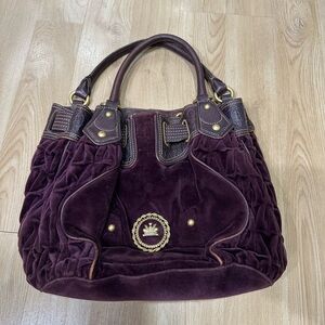 Juicy Couture Rich Purple Velvet Shoulder Bag